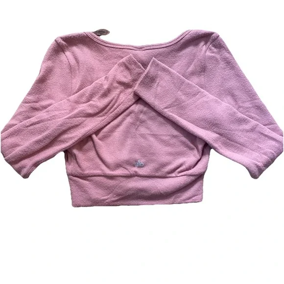 ALO Yoga Women's NWT Alolux Cropped Me Time Cardigan Sweater Terracotta Medium - Picture 5 of 8